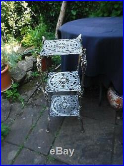 Antique Decorative Metal Three Tier Plant Pot Trivet Stand Highly Polished
