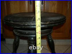 Antique Holtzman Adjustable Piano Stool Ball/Claw Feet Rustic Décor/ Plant Stand