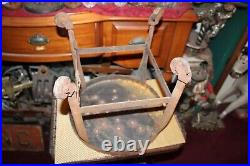 Antique Industrial Milking Cow Stool Factory Stool Wheels Plant Stand Garden