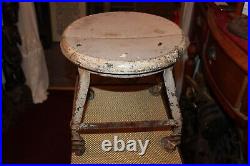 Antique Industrial Milking Cow Stool Factory Stool Wheels Plant Stand Garden #2