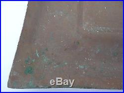 Antique Old Arts & Crafts Solid Copper Metal Decorative Plant Stand Square Tray