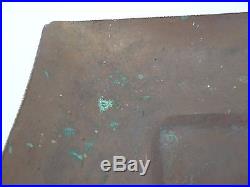 Antique Old Arts & Crafts Solid Copper Metal Decorative Plant Stand Square Tray