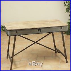 Antique Plant Stand Vintage Rustic Patio Garden Work Bench Table Wood Metal