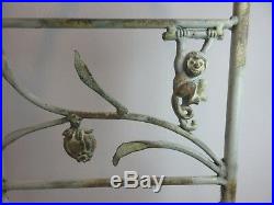 Antique RUSTIC ART DECO Metal Folding Plant Stand 3 Tier MONKEY HORSE ROPE