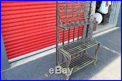 Antique Style Bakers Rack Garden Plant Stand Rack Leaf Designs All Metal Heavy