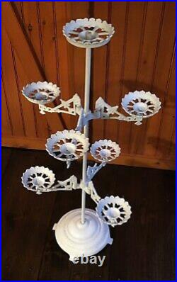 Antique Victorian Cast Iron Plant Stand 7 Holders