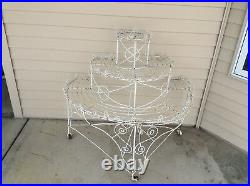 Antique Victorian Covered Wire 3 Tiered Plant Stand