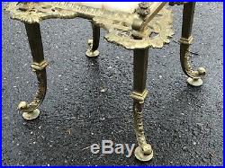 Antique Victorian Ornate Onyx Brass Bronze 3 Tier Plant Stand Planter Table
