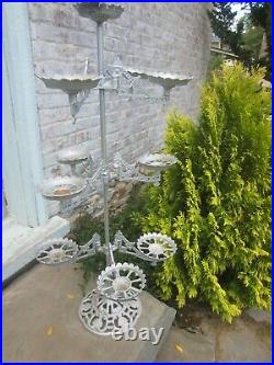 Antique Victorian Plant Stand cast metal 10 Holders complete Eastlake