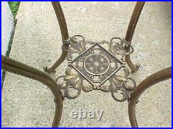 Antique Victorian ornate marble top plant stand pedestal table