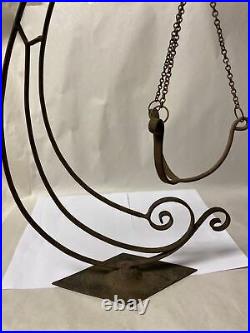 Antique/Vintage Art Deco Wrought Iron Stork Chicken Peacock Plant Candle Stand