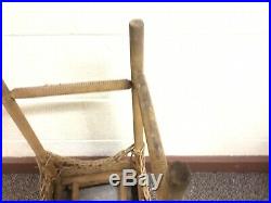 Antique Vintage Square Wicker Planter Plant Stand With Metal Insert 28 X 11