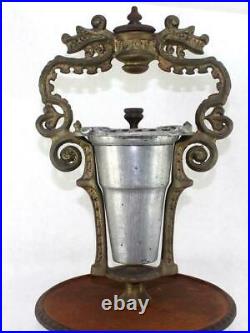 Antique c. 1850 Old Colony Iron Works Double Dragon Cast Iron Smoke Stand Ashtray