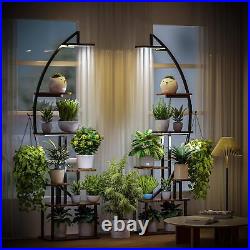 BACEKOLL Tall Plant Stand Indoor with Grow Light 7 Tiered Metal Plant Stand
