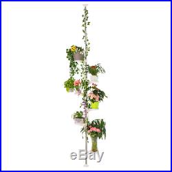 BAOYOUNI 7-Layer Indoor Plant Stands Spring Tension Pole Metal Flower Display