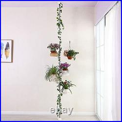BAOYOUNI 7-Layer Indoor Plant Stands Spring Tension Pole Metal Flower Display Ra