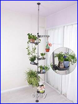 BAOYOUNI 7-Tier Indoor Plant Pole Spring Tension Rod Expandable Flower Pots D