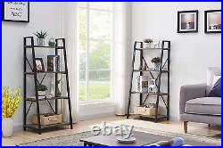 BON AUGURE Ladder Shelf 4 Tier Bookshelf and Bookcase, Indoor Plant Flower Stand