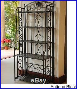 Bakers Rack For Kitchens Plant Stand Wrought Iron Outdoor Rustic Antique Black