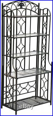Bakers Rack For Kitchens Plant Stand Wrought Iron Outdoor Rustic Antique Black
