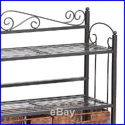 Bakers Rack with Drawers for Kitchens Storage Shelves Plant Stand Iron 3 Drawer