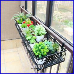 Balcony Plants Box Rack Flower Hanging Shelves Metal Outdoor Decoration Fixtures