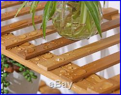 Bamboo Wooden Shelf Shoe Rack Folding Multi Tier Plant Stand Strong Elegant