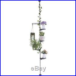 Baoyouni 5-Layer Tension Pole Plant Stands Indoor Metal Flower Display Rack Spac