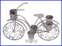 Bicycle Planter Stand Metal Flower Pot Holder Outdoor Garden Lawn Patio Decor