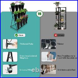 Black Flower Display Stand With Sign Frame And 12 Plastic Floral Vases 39x20x43