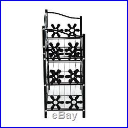 Black Metal Shoe Rack Outdoor Storage Shelves Elegant Plant Room Shelf Stand