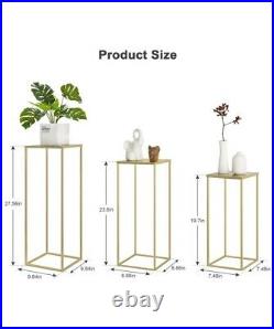 Brand NEW Beautiful Set of 3 Gold Metal Plant Stand, In/Outdoor Plant Holder
