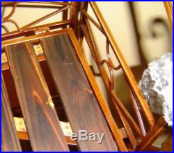 Bronze Metal & brown Wood 3 Shelf folding Plant Stand bakers rack book shelves
