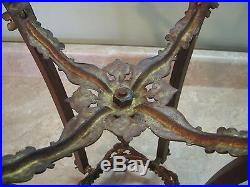 CAST Metal WROUGHT IRON Antique PLANT STAND Animal Feet FLORAL French VICTORIAN