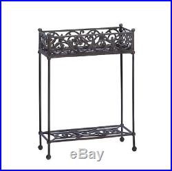 Cast Iron Rectangular Twotier Potted Plant Stand Display Decor New10015519