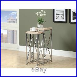 Chrome Plant Stand For Multiple Plants Indoor Tall Metal Wood Potted Set of 2
