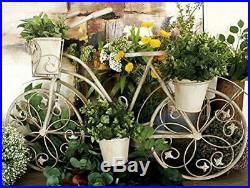 Country Metal Bicycle Plant Stand Flower Planter withPot Decor Garden Patio Basket