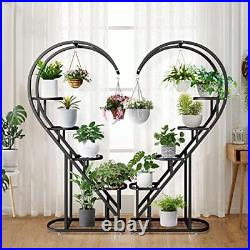 Coutinfly Metal Plant Stands outdoor, Adjustable Heart Shape Plant Stand