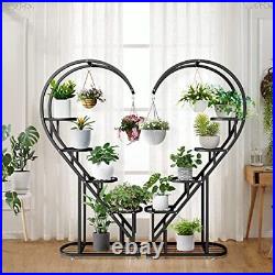 Coutinfly Metal Plant Stands outdoor, Adjustable Heart Shape Plant Stand
