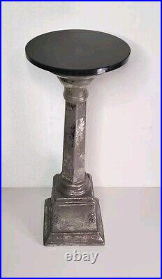 Custom 23.5 Black Granite Top Pedestal Plant Stand