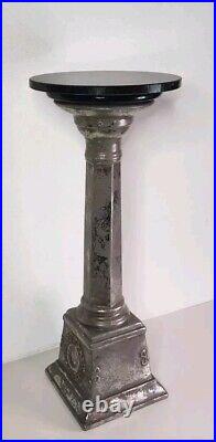 Custom 23.5 Black Granite Top Pedestal Plant Stand