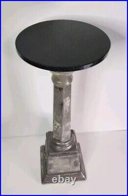 Custom 23.5 Black Granite Top Pedestal Plant Stand