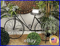 Deco 79 Metal Bicycle Garden Planter, Rustic Brown