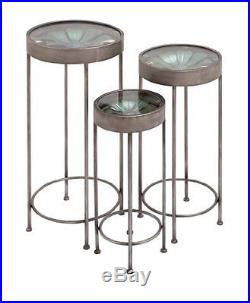 Deco 79 Metal Glass Plant Stand, 30-Inch/26-Inch/22-Inch, Set of 3