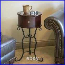 End Side Table Round Bedside Drawer Small Antique Style Accent Plant Stand Base