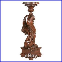English Griffin 43 Pedestal Hand-Carved Mahogany 18th Century Antique Replica