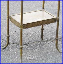 Fine 1910s Era French Art Nouveau Brass Side End Table Fern Plant Stand