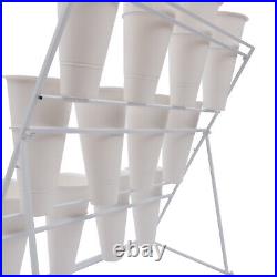 Flower Display Stand With 12PCS Buckets 3 Layers Metal Plant Stand with Wheels