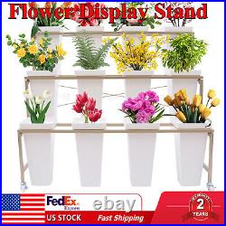 Flower Display Stand With 12 Bucket 3-layer Heavy Duty Metal Plant Stand Shelf