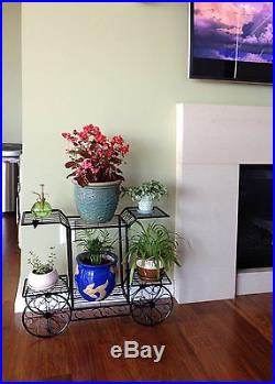 Flower Plant Holder Pot Display Rack Cart Stand Elegant Decorative Garden Patio